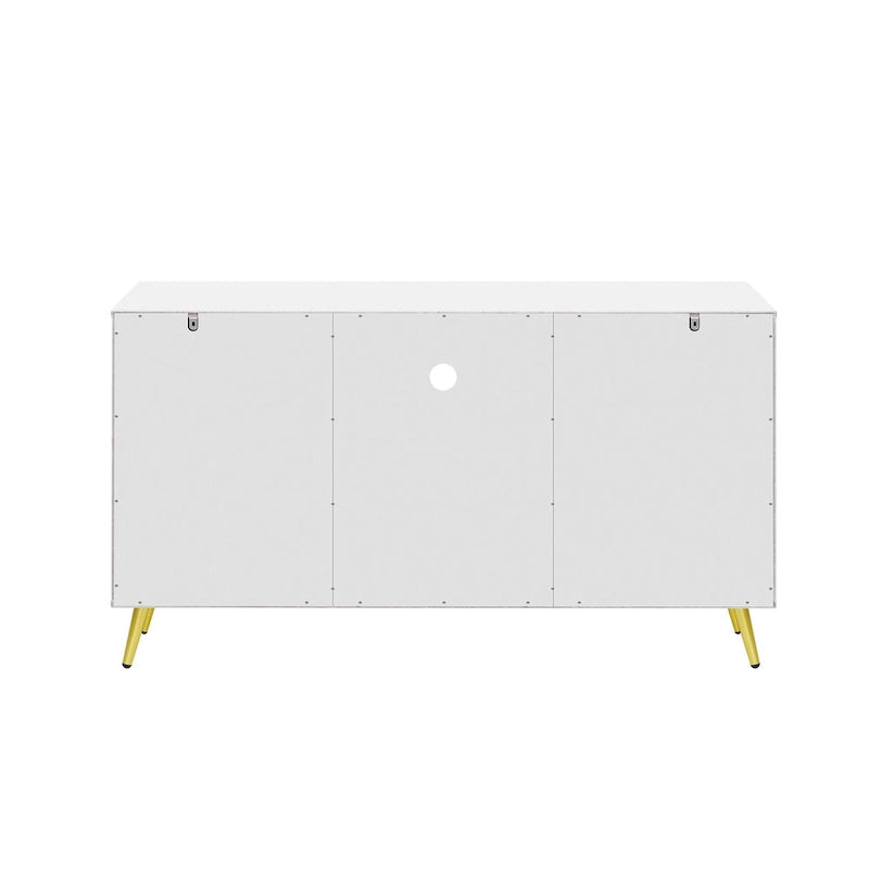 Mobile TV – Grigio/Bianco, 2 ante, Adatto per TV fino a 55"