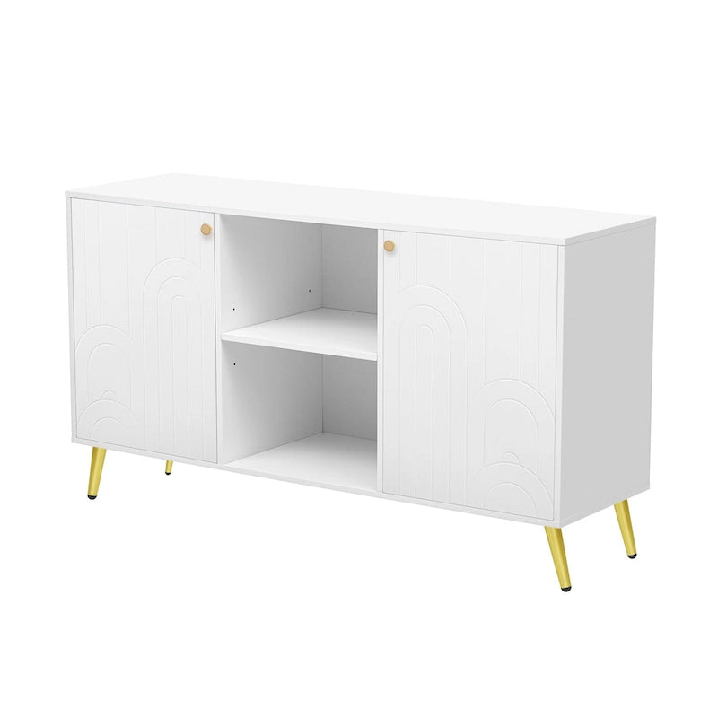 Mobile TV – Grigio/Bianco, 2 ante, Adatto per TV fino a 55"