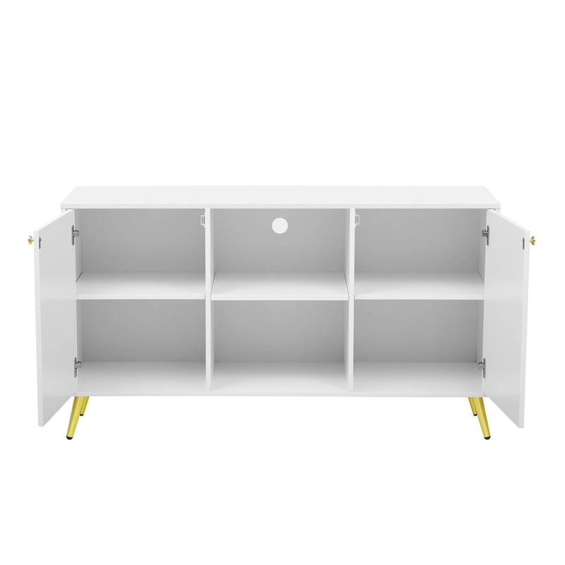 Mobile TV – Grigio/Bianco, 2 ante, Adatto per TV fino a 55"
