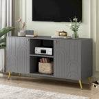 Mobile TV – Grigio/Bianco, 2 ante, Adatto per TV fino a 55"