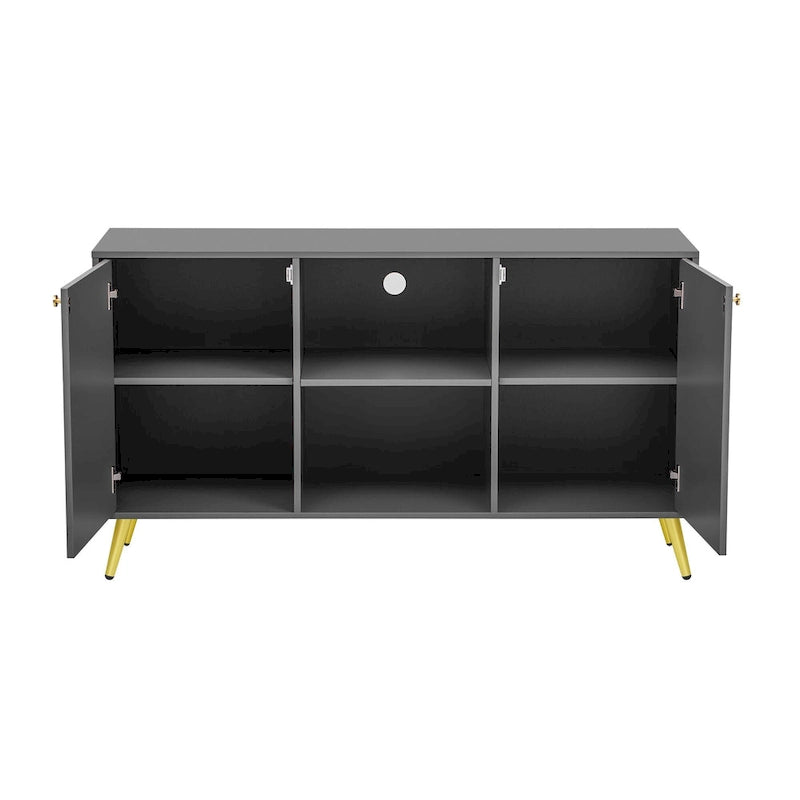 Mobile TV – Grigio/Bianco, 2 ante, Adatto per TV fino a 55"