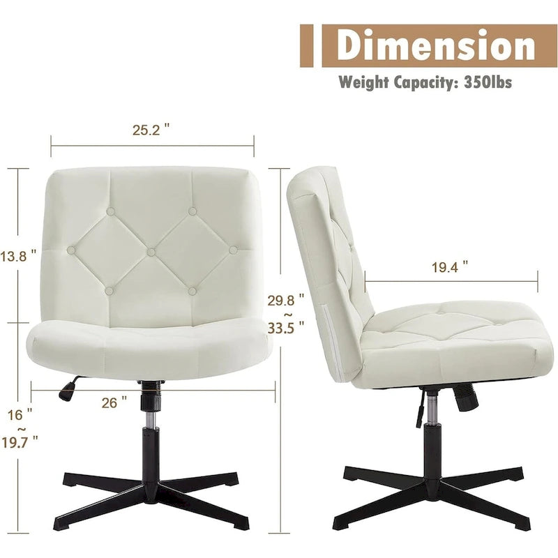 Sedia da ufficio senza braccioli, beige/grigia, senza ruote, a seduta singola