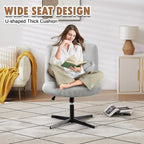 Sedia da ufficio senza braccioli, beige/grigia, senza ruote, a seduta singola