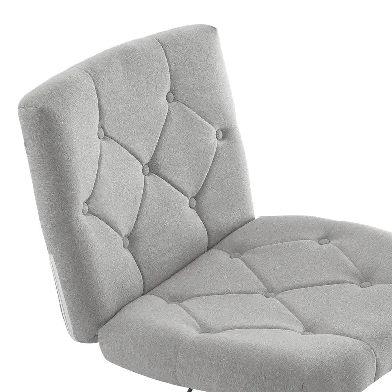 Sedia da ufficio senza braccioli, beige/grigia, senza ruote, a seduta singola