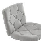 Sedia da ufficio senza braccioli, beige/grigia, senza ruote, a seduta singola