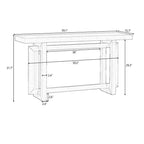 Tavolo consolle grigio / grigio alba / nero, stile minimalista, montaggio per 1 persona