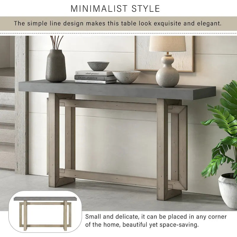 Tavolo consolle grigio / grigio alba / nero, stile minimalista, montaggio per 1 persona