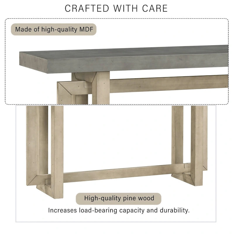 Tavolo consolle grigio / grigio alba / nero, stile minimalista, montaggio per 1 persona