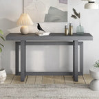 Tavolo consolle grigio / grigio alba / nero, stile minimalista, montaggio per 1 persona