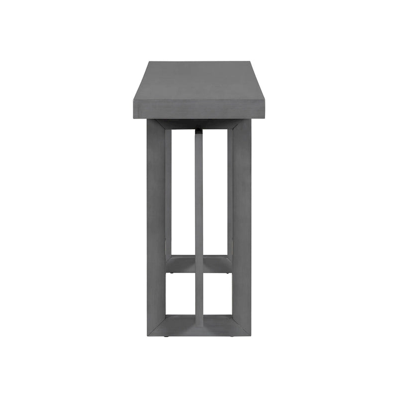Tavolo consolle grigio / grigio alba / nero, stile minimalista, montaggio per 1 persona