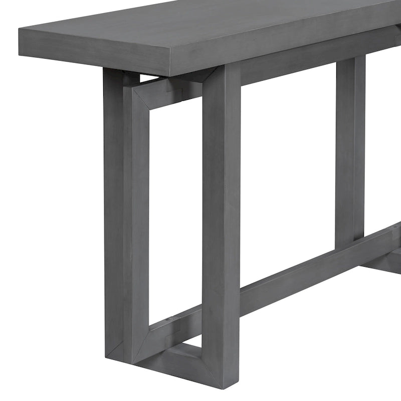 Tavolo consolle grigio / grigio alba / nero, stile minimalista, montaggio per 1 persona