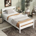 Letto singolo con testiera e pediera – Bianco, 1 posto