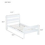 Letto singolo con testiera e pediera – Bianco, 1 posto