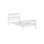 Letto singolo con testiera e pediera – Bianco, 1 posto