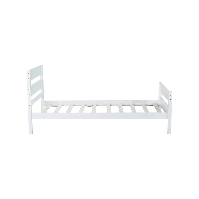 Letto singolo con testiera e pediera – Bianco, 1 posto