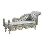 Panca d'accento in similpelle beige, finitura champagne e oro, 1 posto