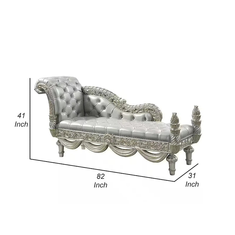 Panca d'accento in similpelle beige, finitura champagne e oro, 1 posto