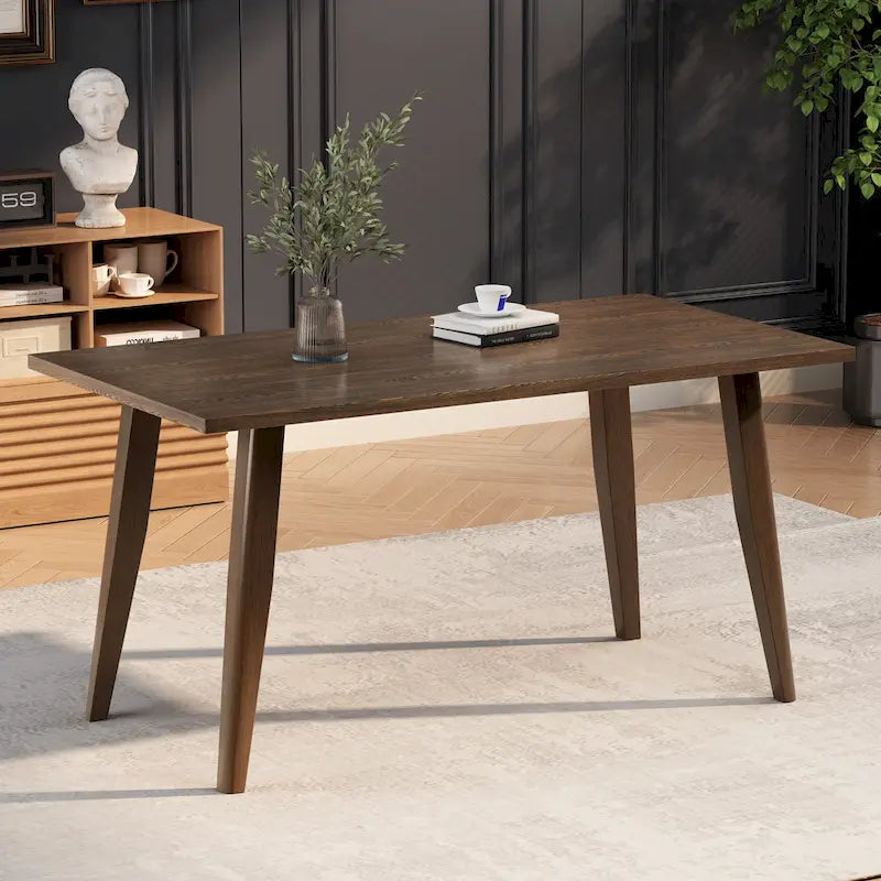 Set da pranzo di metà secolo marrone e grigio / marrone e beige, 7 pezzi (1 tavolo + 6 sedie)