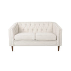 Beige / Antracite / Marrone Scuro / Marrone Cognac, Tessuto e Ecopelle, Divanetto Imbottito Contemporaneo, 2 Posti