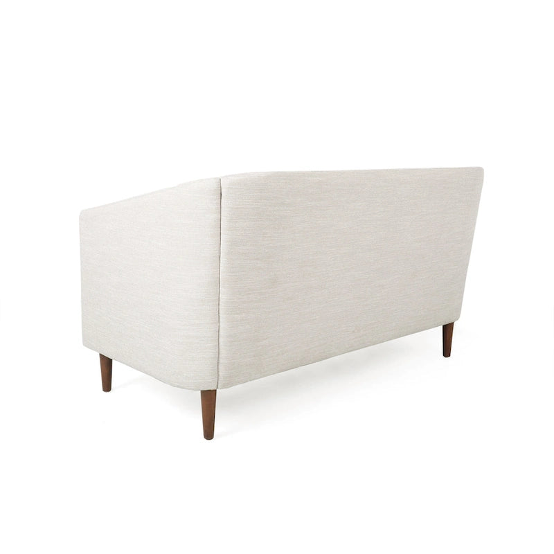 Beige / Antracite / Marrone Scuro / Marrone Cognac, Tessuto e Ecopelle, Divanetto Imbottito Contemporaneo, 2 Posti