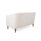 Beige / Antracite / Marrone Scuro / Marrone Cognac, Tessuto e Ecopelle, Divanetto Imbottito Contemporaneo, 2 Posti