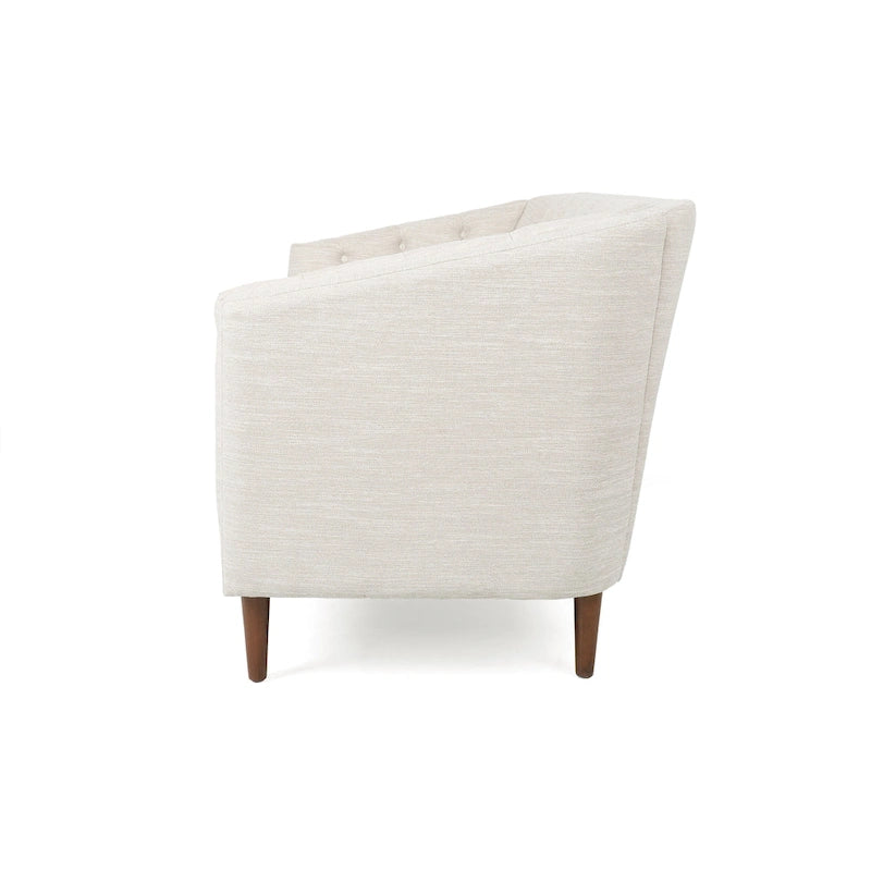 Beige / Antracite / Marrone Scuro / Marrone Cognac, Tessuto e Ecopelle, Divanetto Imbottito Contemporaneo, 2 Posti