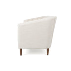 Beige / Antracite / Marrone Scuro / Marrone Cognac, Tessuto e Ecopelle, Divanetto Imbottito Contemporaneo, 2 Posti