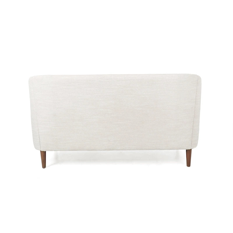 Beige / Antracite / Marrone Scuro / Marrone Cognac, Tessuto e Ecopelle, Divanetto Imbottito Contemporaneo, 2 Posti
