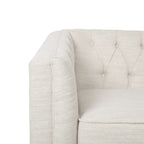 Beige / Antracite / Marrone Scuro / Marrone Cognac, Tessuto e Ecopelle, Divanetto Imbottito Contemporaneo, 2 Posti