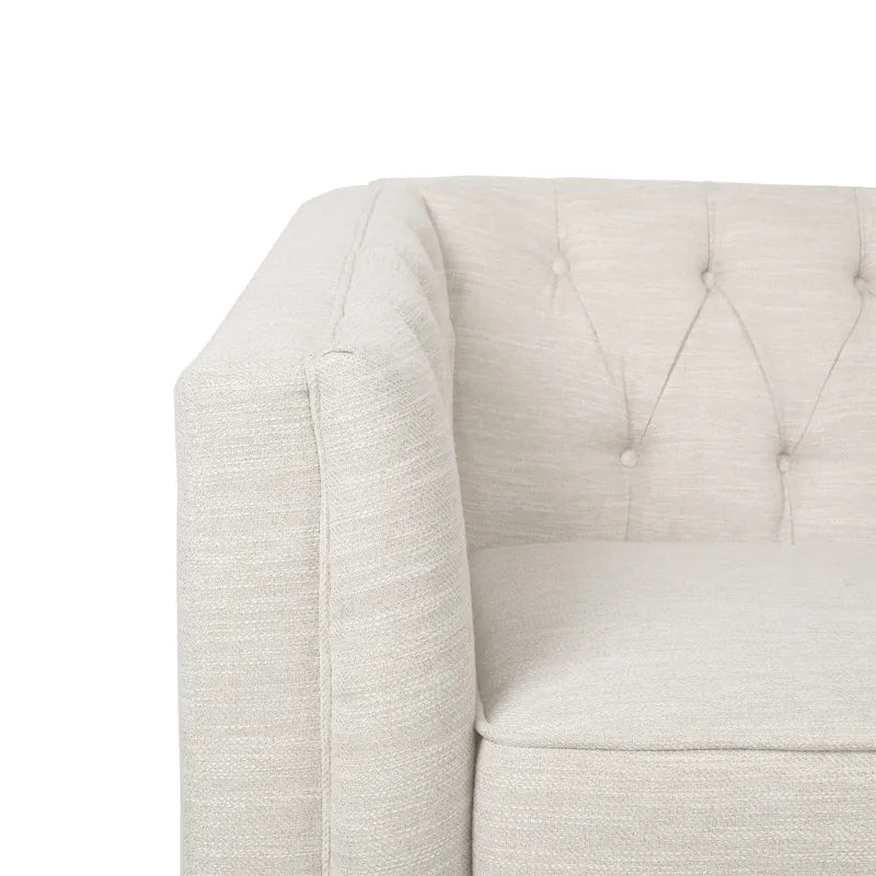 Beige / Antracite / Marrone Scuro / Marrone Cognac, Tessuto e Ecopelle, Divanetto Imbottito Contemporaneo, 2 Posti