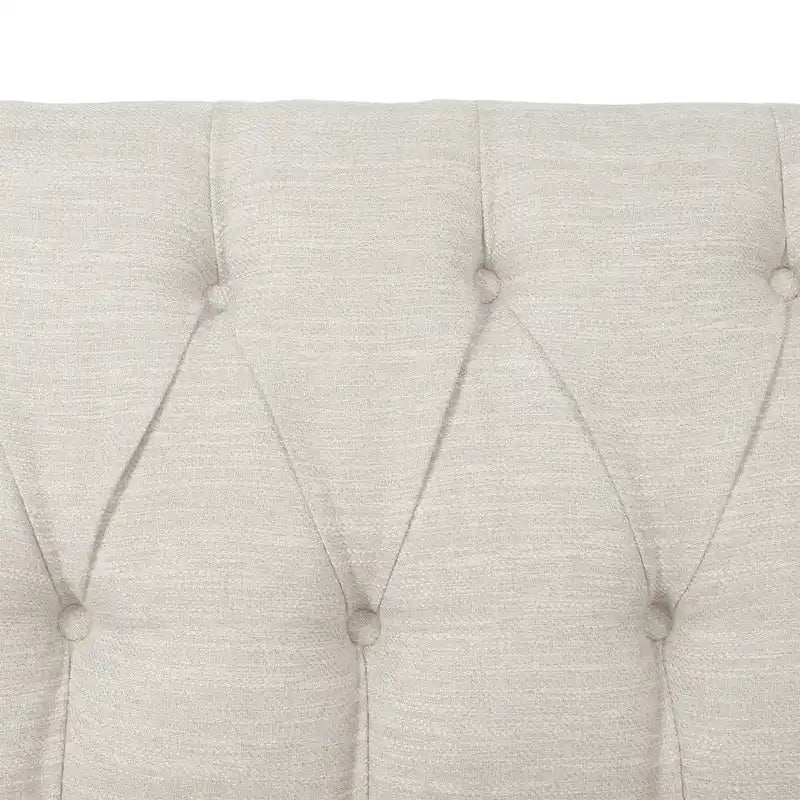 Beige / Antracite / Marrone Scuro / Marrone Cognac, Tessuto e Ecopelle, Divanetto Imbottito Contemporaneo, 2 Posti