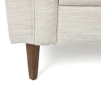 Beige / Antracite / Marrone Scuro / Marrone Cognac, Tessuto e Ecopelle, Divanetto Imbottito Contemporaneo, 2 Posti