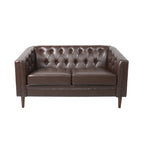 Beige / Antracite / Marrone Scuro / Marrone Cognac, Tessuto e Ecopelle, Divanetto Imbottito Contemporaneo, 2 Posti