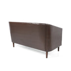 Beige / Antracite / Marrone Scuro / Marrone Cognac, Tessuto e Ecopelle, Divanetto Imbottito Contemporaneo, 2 Posti