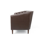 Beige / Antracite / Marrone Scuro / Marrone Cognac, Tessuto e Ecopelle, Divanetto Imbottito Contemporaneo, 2 Posti