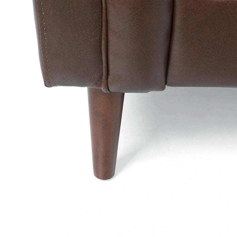 Beige / Antracite / Marrone Scuro / Marrone Cognac, Tessuto e Ecopelle, Divanetto Imbottito Contemporaneo, 2 Posti