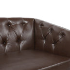 Beige / Antracite / Marrone Scuro / Marrone Cognac, Tessuto e Ecopelle, Divanetto Imbottito Contemporaneo, 2 Posti