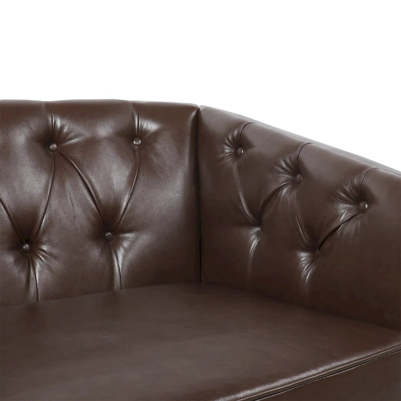 Beige / Antracite / Marrone Scuro / Marrone Cognac, Tessuto e Ecopelle, Divanetto Imbottito Contemporaneo, 2 Posti