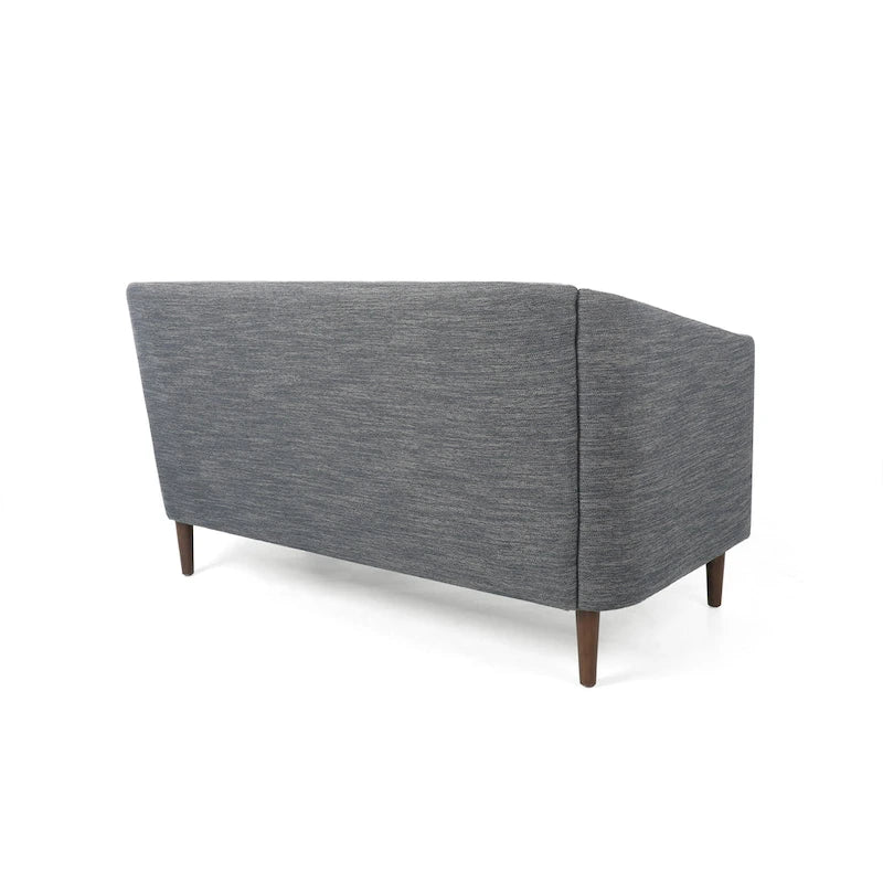 Beige / Antracite / Marrone Scuro / Marrone Cognac, Tessuto e Ecopelle, Divanetto Imbottito Contemporaneo, 2 Posti