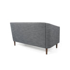 Beige / Antracite / Marrone Scuro / Marrone Cognac, Tessuto e Ecopelle, Divanetto Imbottito Contemporaneo, 2 Posti