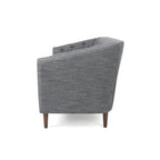 Beige / Antracite / Marrone Scuro / Marrone Cognac, Tessuto e Ecopelle, Divanetto Imbottito Contemporaneo, 2 Posti