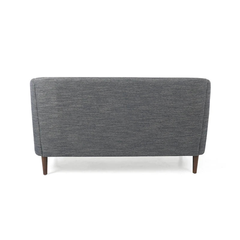 Beige / Antracite / Marrone Scuro / Marrone Cognac, Tessuto e Ecopelle, Divanetto Imbottito Contemporaneo, 2 Posti