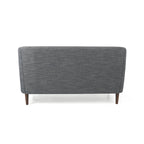 Beige / Antracite / Marrone Scuro / Marrone Cognac, Tessuto e Ecopelle, Divanetto Imbottito Contemporaneo, 2 Posti