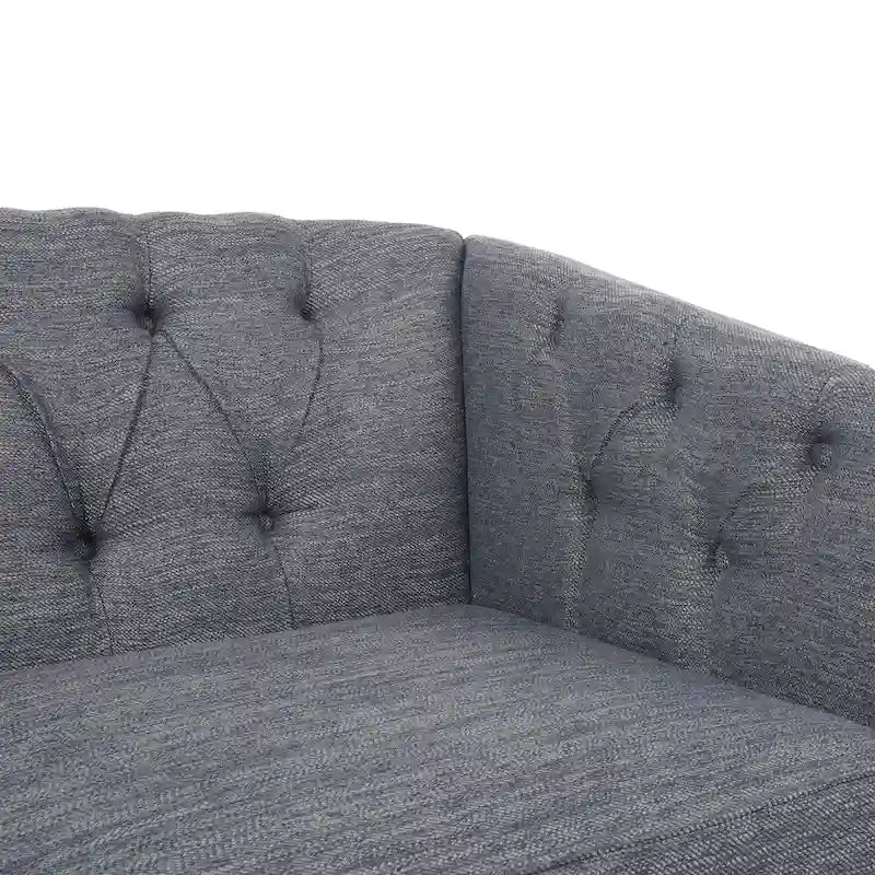 Beige / Antracite / Marrone Scuro / Marrone Cognac, Tessuto e Ecopelle, Divanetto Imbottito Contemporaneo, 2 Posti