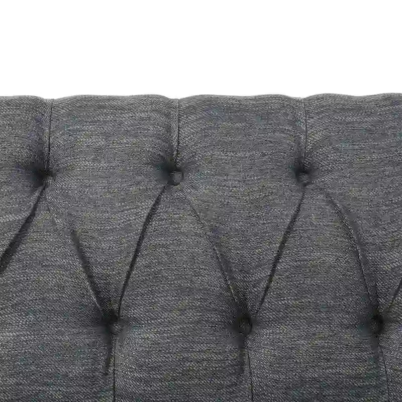 Beige / Antracite / Marrone Scuro / Marrone Cognac, Tessuto e Ecopelle, Divanetto Imbottito Contemporaneo, 2 Posti