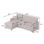 Divano letto sezionale a L reversibile a 3 posti con contenitore, Verde / Blu / Grigio