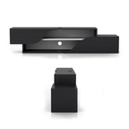 Mobile TV sospeso a 2 ripiani da 150 cm in quercia nera / noce americano chiaro / quercia nera recuperata – Adatto per TV fino a 65"
