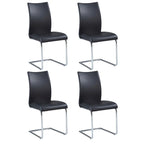 Set da pranzo quadrato in vetro da 5 persone in cromo nero