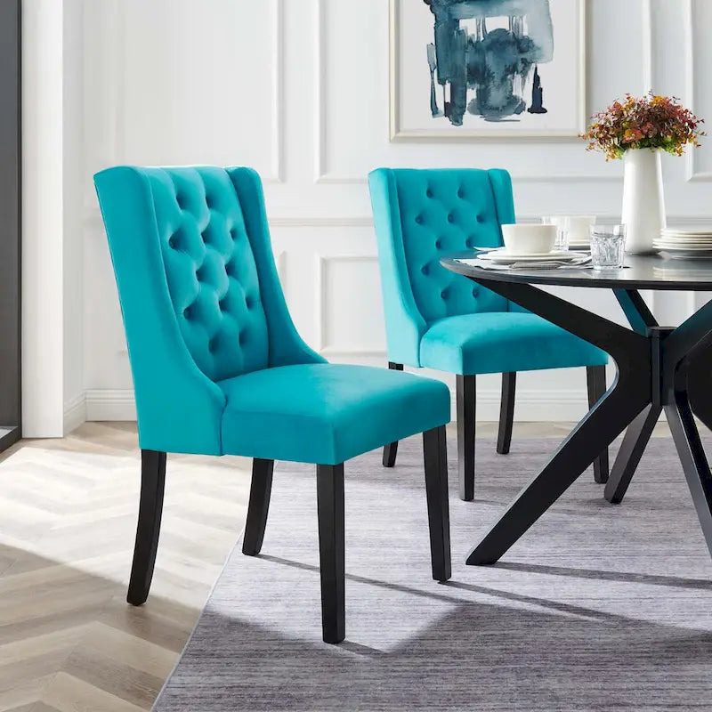 Sedie da pranzo Baronet in velluto performante - Set di 2