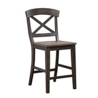 Sgabello da bancone X-Back, Miele/Ardesia/Cioccolato, 1 posto